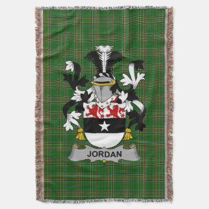 Irish Jordan Coat of Arms Family Crest Ireland Deken