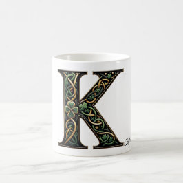 Irish K Monogram Coffee Mug Koffiemok