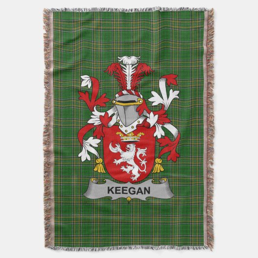 Irish Keegan of Egan Coat of Arms Family Crest Ir Deken (Voorkant Verticaal)