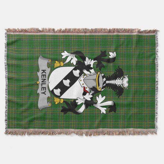 Irish Kenley Coat of Arms Family Crest Ireland Deken (Voorkant)