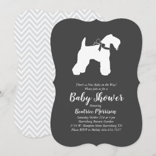 Irish Kerry Blue Te Dog Baby shower Gender Neutral Kaart