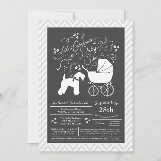 Irish Kerry Blue Terrier-Baby shower Kaart (Voorkant)