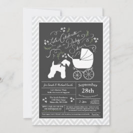 Irish Kerry Blue Terrier-Baby shower Kaart