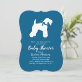 Irish Kerry Blue Terrier Dog Baby shower Blue Boy Kaart (Staand voorkant)