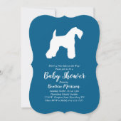 Irish Kerry Blue Terrier Dog Baby shower Blue Boy Kaart (Voorkant)