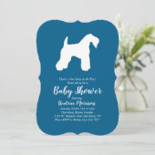 Irish Kerry Blue Terrier Dog Baby shower Blue Boy Kaart (Staand voorkant)