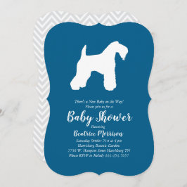 Irish Kerry Blue Terrier Dog Baby shower Blue Boy Kaart