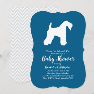 Irish Kerry Blue Terrier Dog Baby shower Blue Boy Kaart