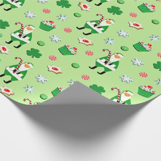 Irish Kerstfeestay Gift Cadeaupapier (Hoek)