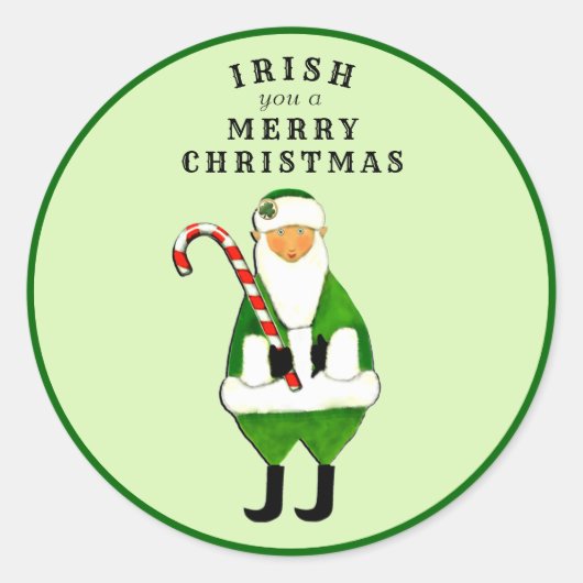 Irish Kerstfeestay Humor Ronde Sticker (Voorkant)