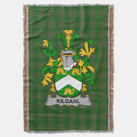 Irish Kildahl Coat of Arms Family Crest Ireland Deken (Voorkant Verticaal)