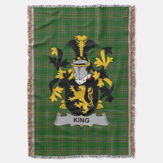Irish King Coat of Arms Family Crest Ierland Deken (Voorkant Verticaal)