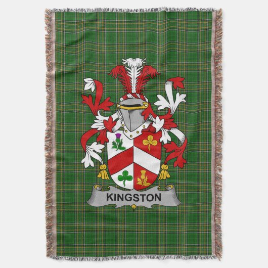 Irish Kingston wapenschild Family Crest Ireland Deken (Voorkant Verticaal)