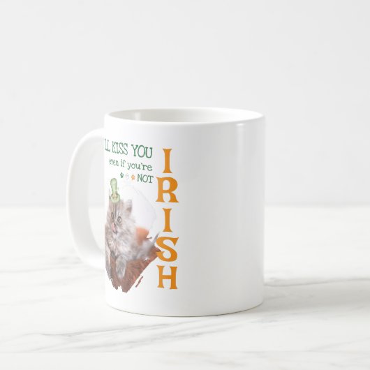 Irish Kiss Cat Coffee Mok (Voorkant links)