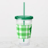 Irish Kiss op Green Gingham St. Paddy's Day Acryl Drinkbeker (Rechts)