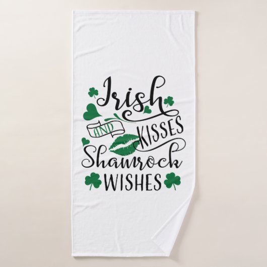 Irish Kisses en Shamrock Wishes Badhanddoek (Badhanddoek)
