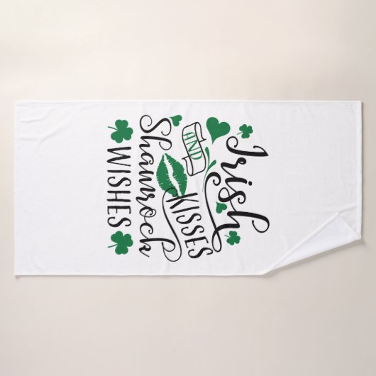 Irish Kisses en Shamrock Wishes Badhanddoek (Badhanddoek)