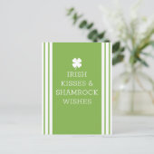 Irish Kisses en Shamrock Wishes Feestdagenkaart (Staand voorkant)
