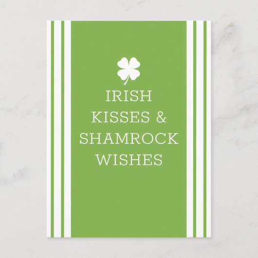 Irish Kisses en Shamrock Wishes Feestdagenkaart (Voorkant)
