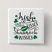 Irish Kisses en Shamrock Wishes Vierkante Button 5,1 Cm (Voorkant)