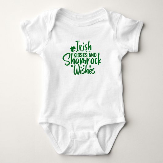 Irish Kisses St Patrick's Day Baby Bodysuit (Voorkant)