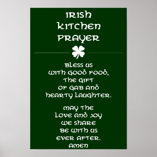 Irish Kitchen Prayer Poster (Voorkant)