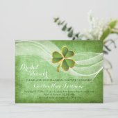 Irish klaver en sluier groen bruiloft vrijgezellen kaart (Staand voorkant)