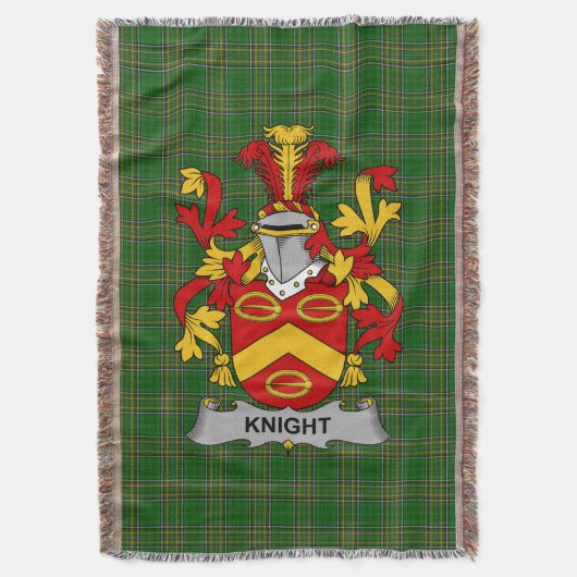 Irish Knight Coat of Arms Family Crest Ierland Deken (Voorkant Verticaal)