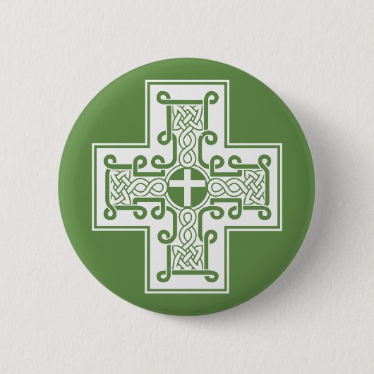 Irish Knot Celtic Cross Ronde Button 5,7 Cm (Voorkant)