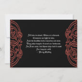 Irish Knots with Poetry Gothic Wedding Invitting Kaart (Achterkant)