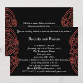 Irish Knots with Poetry Gothic Wedding Invitting Kaart (Voorkant / Achterkant)