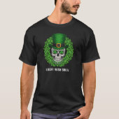 Irish Knotwork Skull Lucky Shamrock Graphic T-shirt (Voorkant)