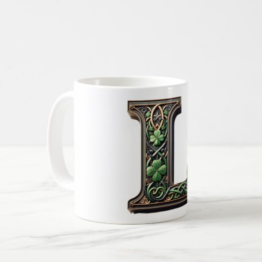 Irish L Monogram Coffee Mug Koffiemok (Voorkant links)