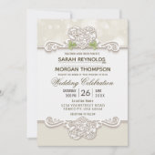Irish Lace Wedding Invitation Kaart (Voorkant)