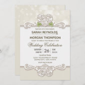 Irish Lace Wedding Invitation Kaart (Voorkant / Achterkant)