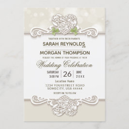 Irish Lace Wedding Invitation Kaart