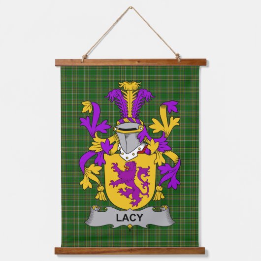 Irish Lacy or De Lacy Coat of Arms Family Crest Hangend Wandkleed (Voorkant)