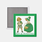 Irish Lad en Lassie 2 Inch Square Magnet (Voorkant / Achterkant)