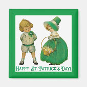 Irish Lad en Lassie 2 Inch Square Magnet (Voorkant)