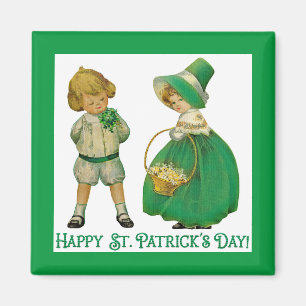 Irish Lad en Lassie 2 Inch Square Magnet