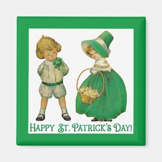 Irish Lad en Lassie 2 Inch Square Magnet (Voorkant)