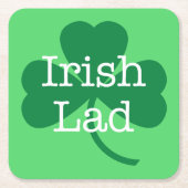 Irish Lad Green Shamrock St. Patrick's Day Party Kartonnen Onderzetters (Voorkant)