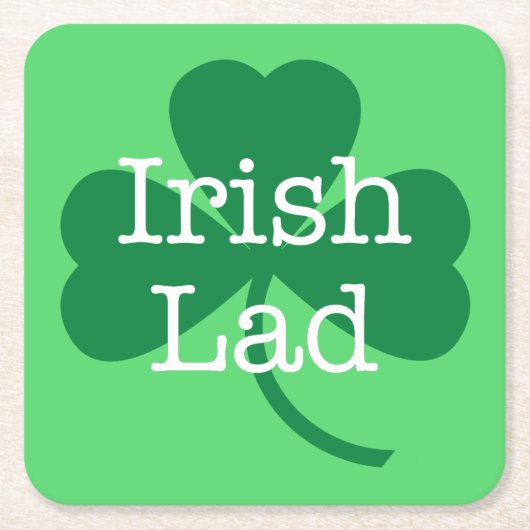 Irish Lad Green Shamrock St. Patrick's Day Party Kartonnen Onderzetters (Voorkant)