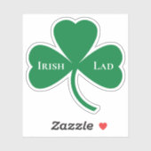 Irish Lad over Green Shamrock Sticker (Vel)