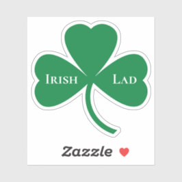 Irish Lad over Green Shamrock Sticker