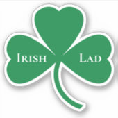 Irish Lad over Green Shamrock Sticker (Voorkant)