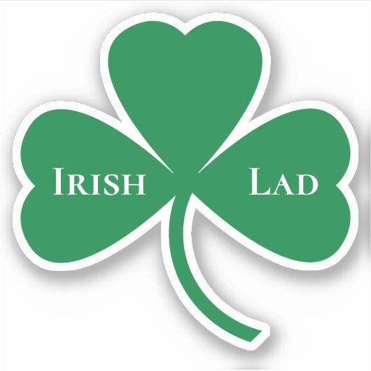 Irish Lad over Green Shamrock Sticker (Voorkant)