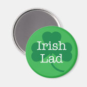Irish Lad, St. Patrick's Day Shamrock Magneet (Voorkant / Achterkant)