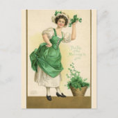   Irish Lady met Shamrocks Briefkaart (Voorkant)