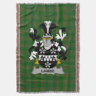 Irish Lambe Coat of Arms Family Crest Ireland Deken